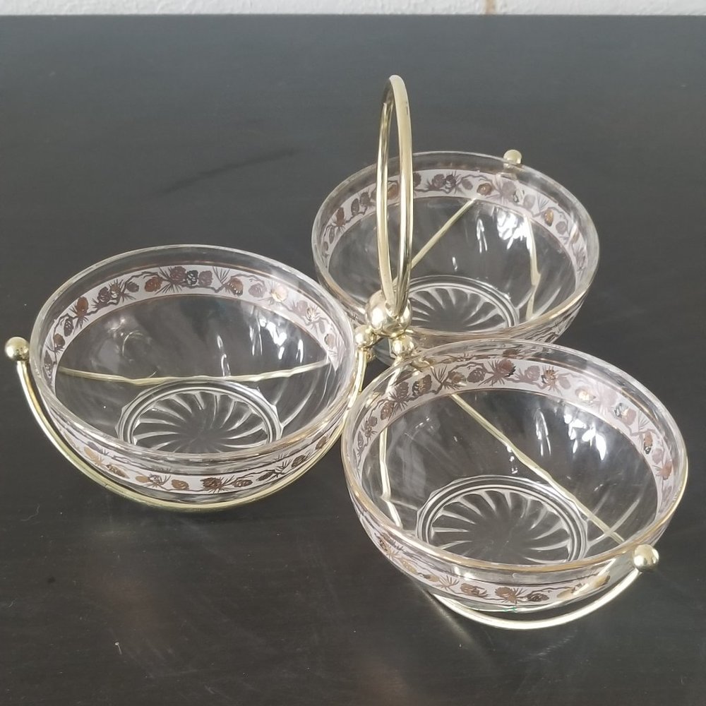 VINTAGE GLASS BY LIBBEY Three Piece Serving Set